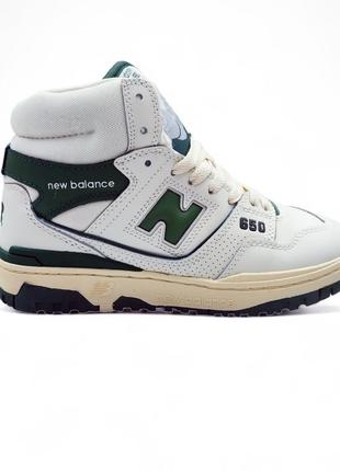 Зимові кросівки new balance 650 білі з зеленим white/green❄️ унісекс