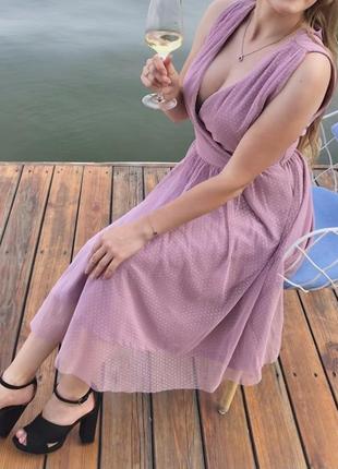 Святкова сукня mohito довжини міді з глибоким декольте2 фото