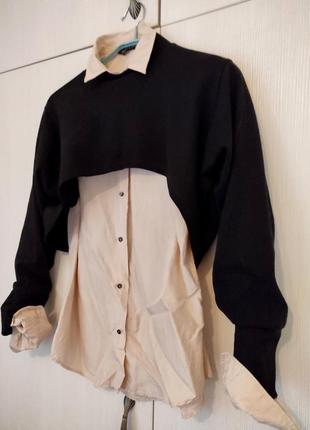 Черный джемпер с фигурным вырезом 5