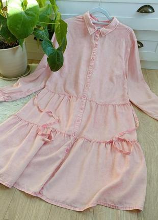 Розовое платье рубашка от standard grace, размер l-xl