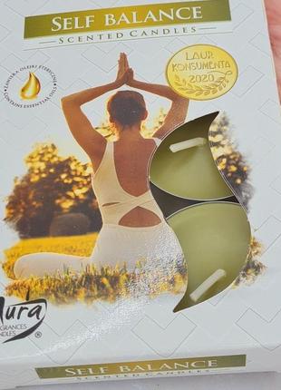 Свічки ароматичні чайні таблетки bispol самобаланс 6 шт/ 4 години, свічки набір