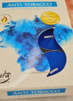 Свічки ароматичні чайні таблетки bispol антитабак 6 шт/ 4 години, свічки набір