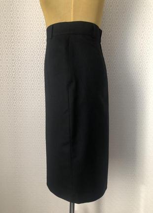 100% шерсть! классическая черная юбка карандаш, размер 38, укр 463 фото