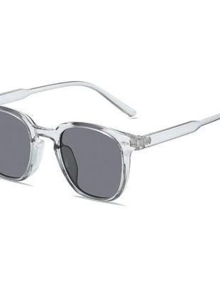 Солнцезащитные очки прямоугольные серые3 фото