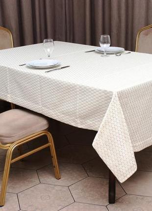 Скатертина kayra "шахматка", 160 х 285 см білий