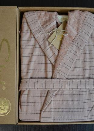 Женский халат sikel bej с капюшоном xl