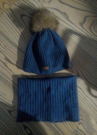 Зимова шапка та шарф хомут 3-7років