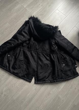 Куртка парка черная с капюшоном8 фото
