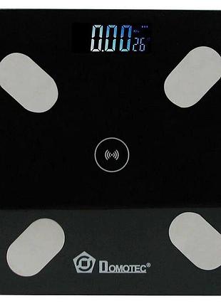Напольные смарт весы domotec ms-2017a до 180 кг с приложением на телефон, black