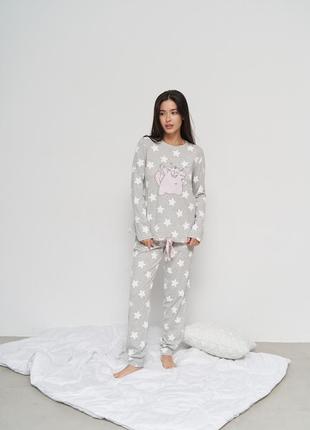 Пижама женская на завязках в звёздочки размер s, m, l, xl