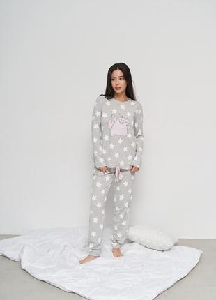 Піжама жіноча на зав'язках в зірочки розмір s, m, l, xl