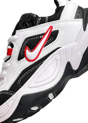 Кроссовки nike m2k tekno кожаные, кроссовки найк текно осенние, найки черно-белые6 фото