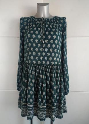 Стильное платье zara с принтом цветов
