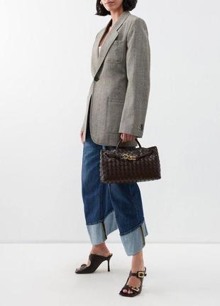 Шикарная кожаная сумка в стиле bottega vetneta2 фото