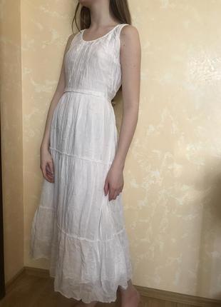 Белый батистовый сарафан
