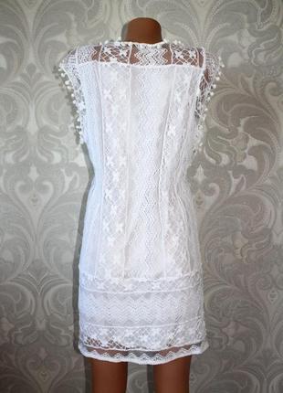 Блуза подовжена / туніка / як коротке плаття гіпюр з обрамленням горошинами (1900_)5 фото