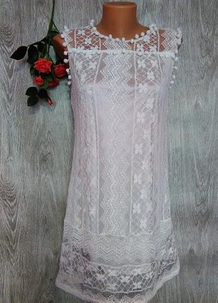 Блуза подовжена / туніка / як коротке плаття гіпюр з обрамленням горошинами (1900_)4 фото