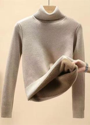 🔥теплий зимовий светр на хутрі на флісі2 фото