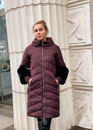 Женское пальто вишня на евро зиму  angel bestow (р.48,52,56)1 фото