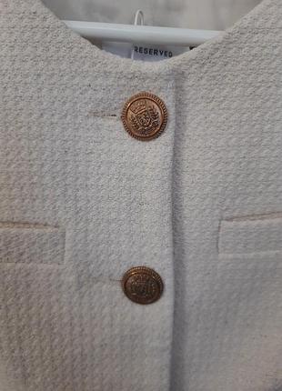 Блейзер пиджак твидовый reserved zara mango