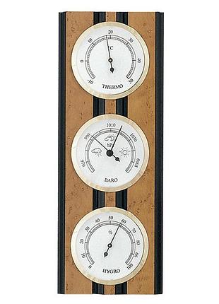 Метеостанція moller 203979 birdseye maple (203979)з барометра із великим циферблатом, гігрометра та термометра -10°c до +50°c