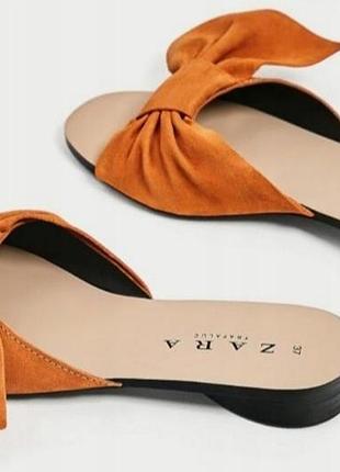 Zara 27 см замша натуральна шльопанці капці сандалії босоніжки черевики
