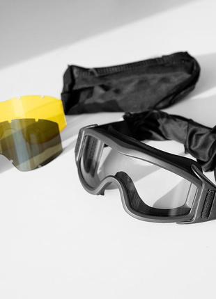 Тактические очки defenders black черные1 фото