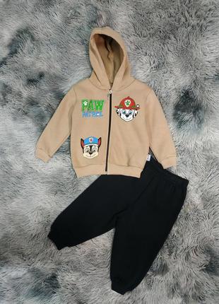 Теплий костюм на хлопчика щенячий патруль трьохнитка начос 92, 98, 104, 110 см.