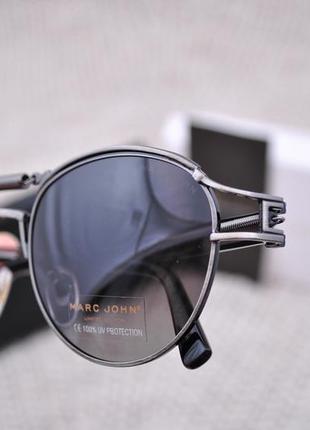 Фирменные круглые очки солнцезащитные marc john polarized mj0743 стэмпанк с пружиной3 фото