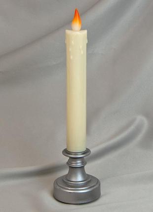 Свічка led у свічнику l24см (срібна)