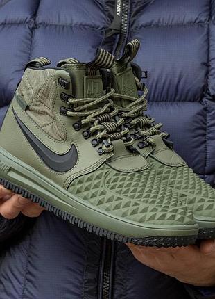 Зимние мужские кроссовки nike lunarforce duckboot haki (термо) 40-42
