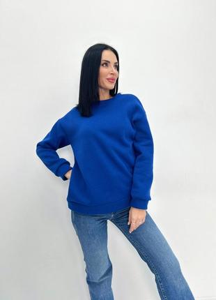 Жіночий теплий світшот батнік утеплений на флісі зима турція однотонный
