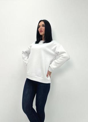 Женский теплый свитшот батник на флисе утепленный зима кофта спортивная турция