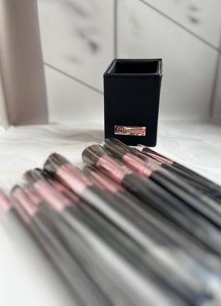 Кисти для макияжа с подставкой bh cosmetics signature rose gold, 13 шт4 фото