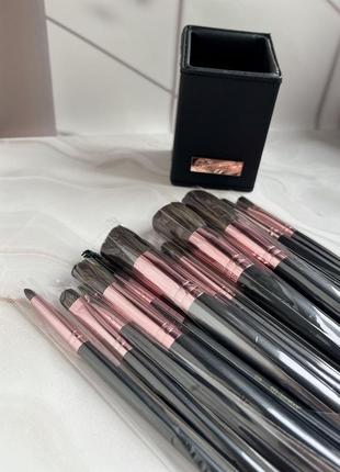 Кисти для макияжа с подставкой bh cosmetics signature rose gold, 13 шт5 фото