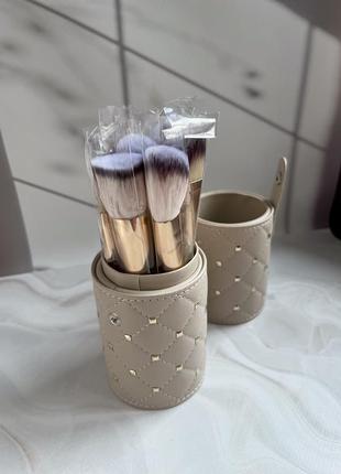 Пензлі для макіяжу в тубусі bh cosmetics studded couture brush set, 12 шт.2 фото