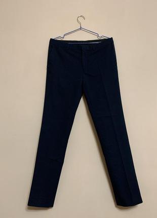 Темно-синє штани, класичні штани, завужені брюки1 фото