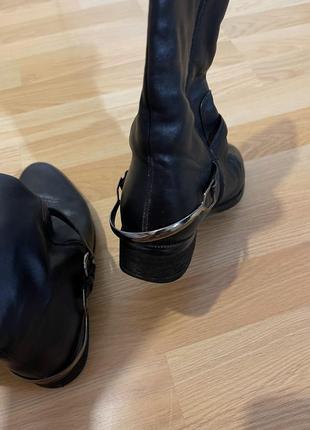 Жіночі чорні чоботи чорні черевики низькі чоботи на низькому ходу sharman5 фото