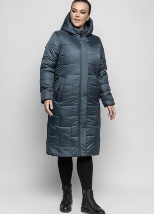 Стёганное женское зимнее пальто в 3-х цветах батал с 48 по 60 размер2 фото