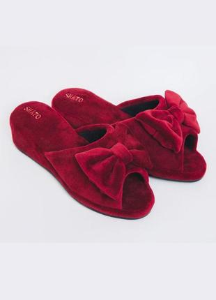Домашние тапочки с бантом 010 ribbon bordo shato