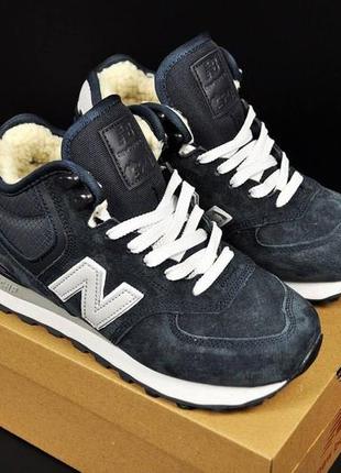 New balance 574 high blue5 фото