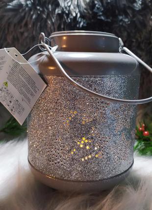 Металлический подсвечник фонарь для свечи звезда с глиттером