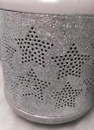 Металлический подсвечник фонарь для свечи звезда с глиттером