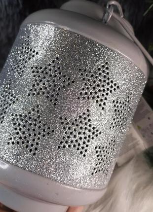 Металлический подсвечник фонарь для свечи звезда с глиттером