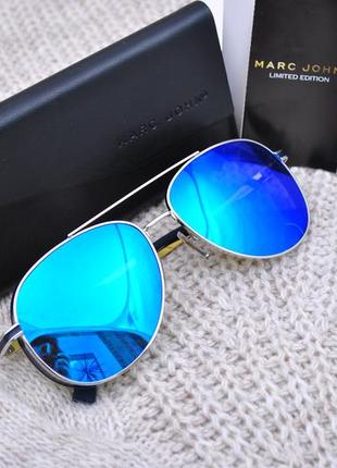 Фирменные солнцезащитные очки капля marc john polarized mj0794 с боковой шорой5 фото