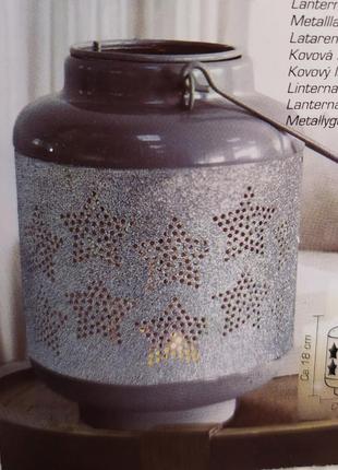 Металлический подсвечник фонарь для свечи звезда с глиттером