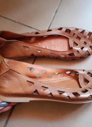 Кожаные балетки/босоножки pavers р.39 мыльницы