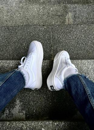 Кеди vans old school white platform3 фото