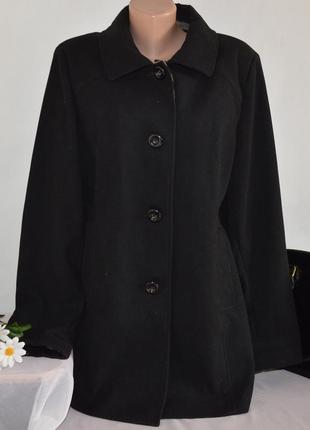 Брендовое черное демисезонное пальто с карманами northmoor вискоза этикетка2 фото