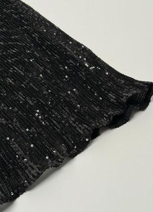 Святкова чорна сукня у паєтку, мерехтлива новорічна сукня8 фото